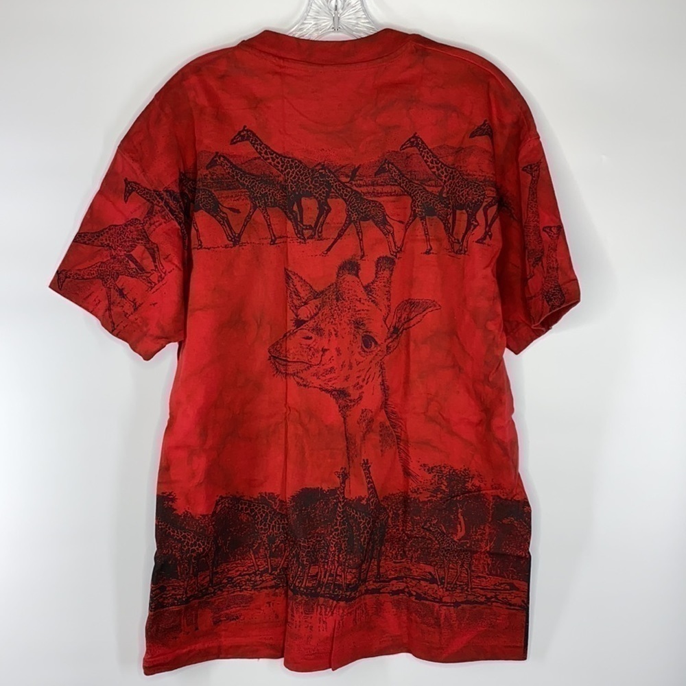 Vintage Anvil Giraffe Red Graphic Print Tshirt XL - Picture 2 of 10